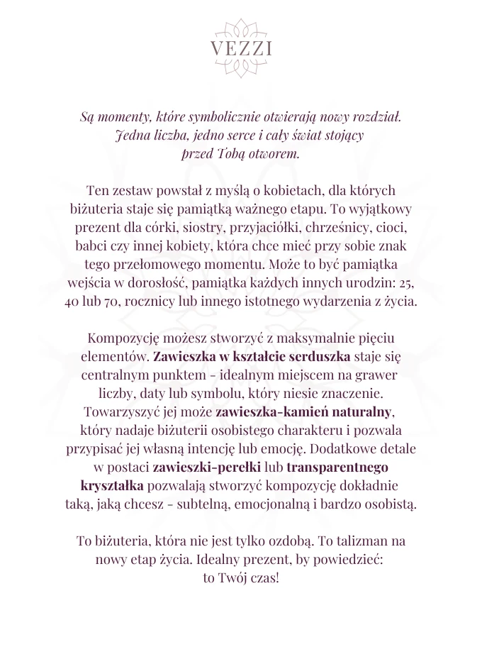 Zestaw biżuterii Violet Light z możliwością graweru Z11039Z00