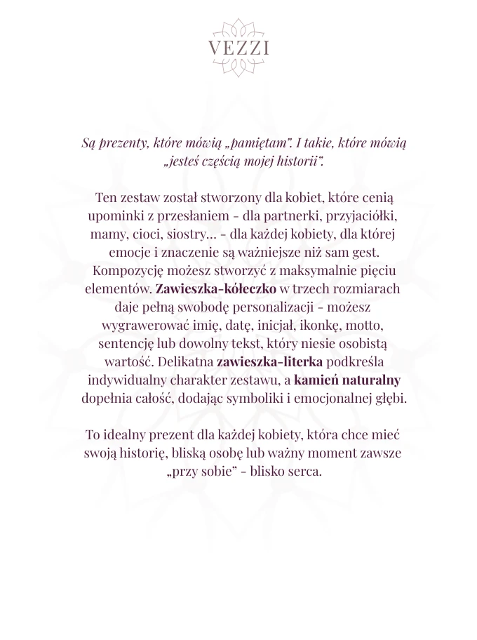 Zestaw biżuterii Harmony Code z możliwością graweru Z11051Z00