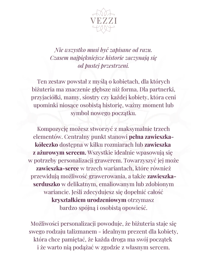 Zestaw biżuterii Chosen Gently z możliwością graweru Z11084Z00