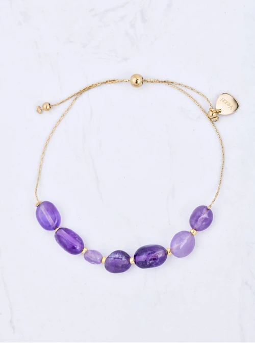 Bransoletka Ametyst, stal pozłacana S109831Z00