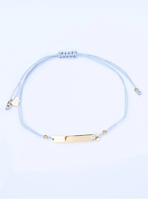 Bransoletka grawer, motylek, szary, stal pozłacana S108072Z-09