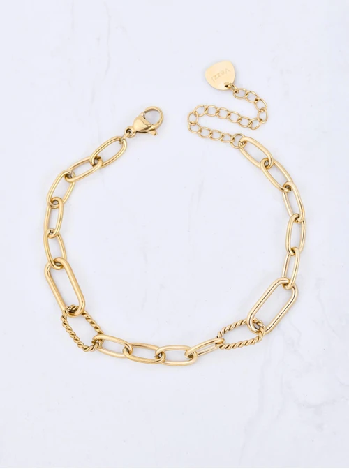 Bransoletka łańcuch, baza Charms, stal pozłacana  S110374Z00