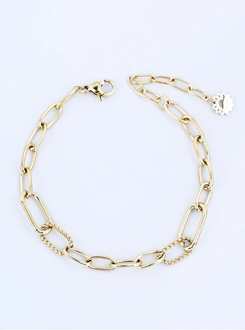 Bransoletka łańcuch, baza Charms, stal pozłacana S110374Z00