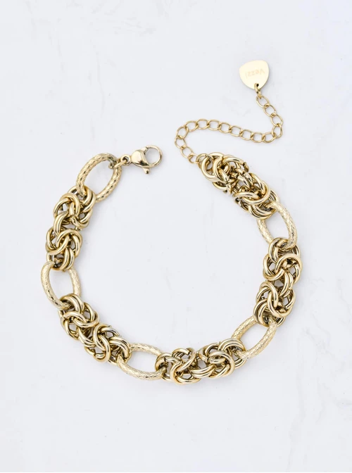 Bransoletka łańcuch, stal pozłacana S110708Z00