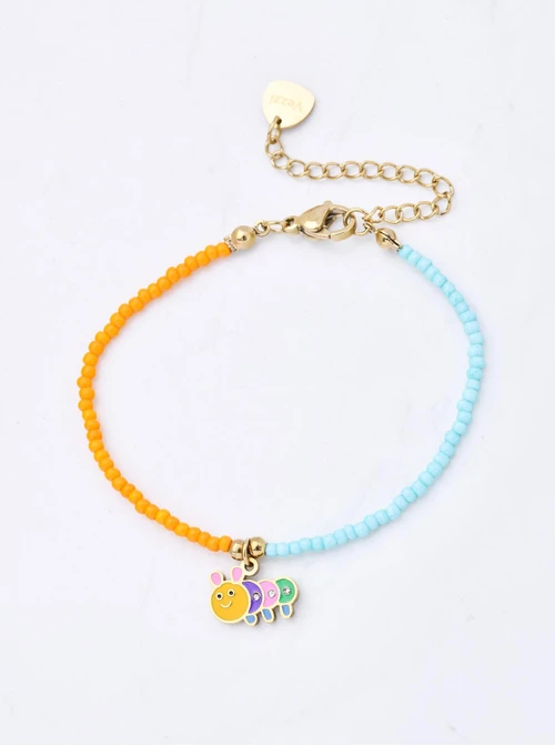 Bransoletka robaczek, stal pozłacana, S110357Z07