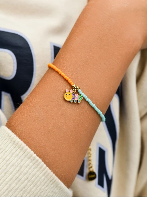 Bransoletka robaczek, stal pozłacana, S110357Z07