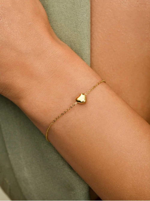 Bransoletka serduszko, stal pozłacana S110490Z00