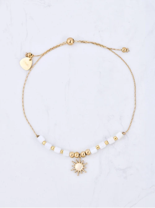 Bransoletka słoneczko, koraliki Miyuki, stal pozłacana S109834Z00