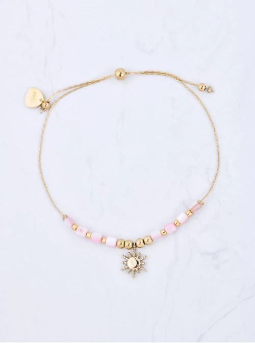 Bransoletka słoneczko, koraliki Miyuki, stal pozłacana S109835Z00