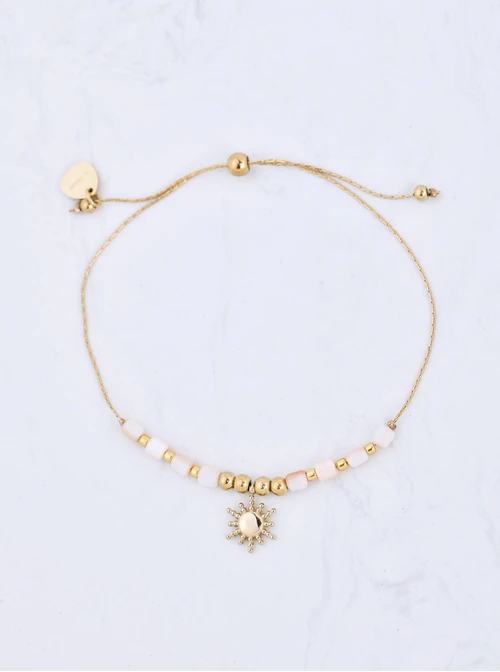 Bransoletka słoneczko, koraliki Miyuki, stal pozłacana S109836Z00