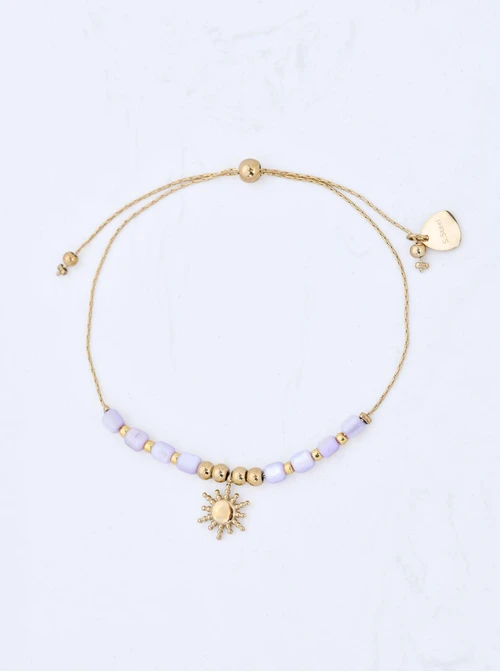 Bransoletka słoneczko, koraliki Miyuki, stal pozłacana S109837Z00