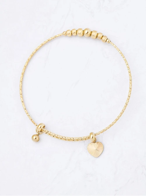 Bransoletka sztywna, serduszko, stal pozłacana, S110698Z00