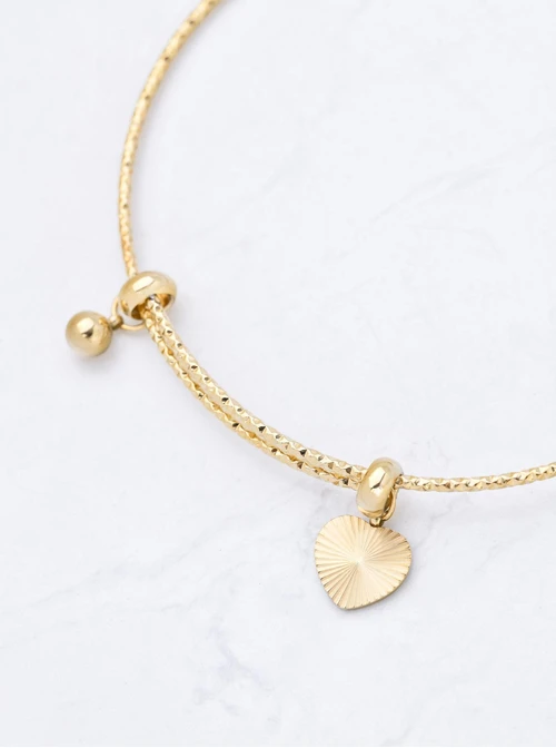 Bransoletka sztywna, serduszko, stal pozłacana, S110698Z00