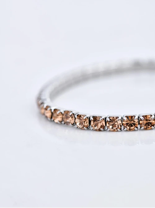 Bransoletka tenisowa kryształki, elastyczna, stal S110262S13