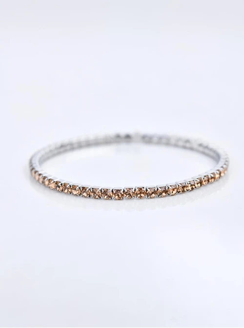 Bransoletka tenisowa z kryształkami, elastyczna, stal S110261S13