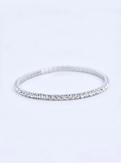 Bransoletka tenisowa z kryształkami, elastyczna, stal S110266S02