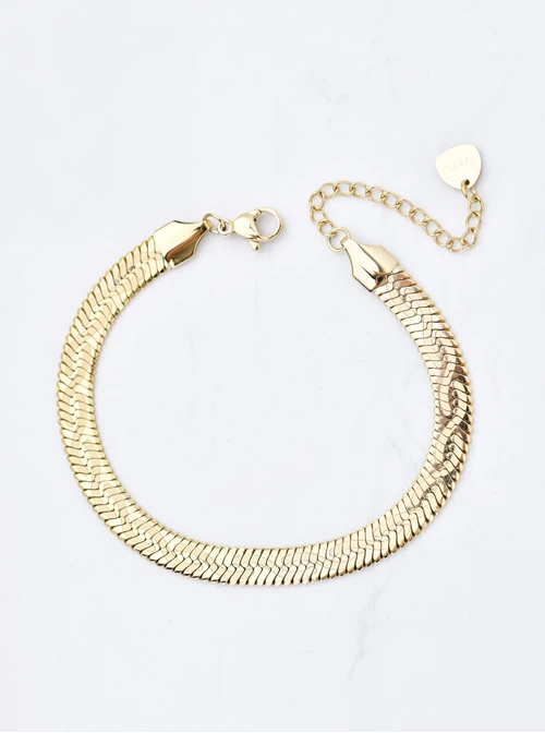 Bransoletka żmijka, stal pozłacana S110706Z00