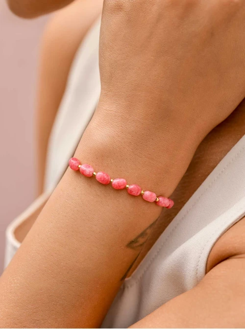 Bransoletka Agat, stal pozłacana S109828Z00