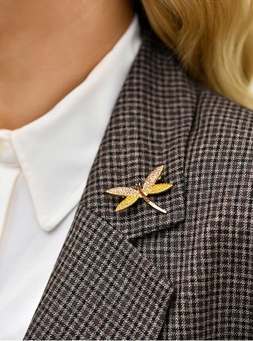 Broszka Ważka, kolorowe kryształki B710948Z00