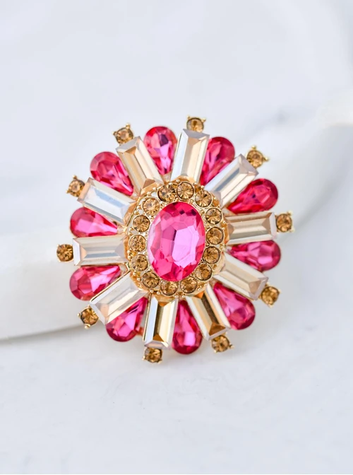 Broszka różowe kryształki B710914P00