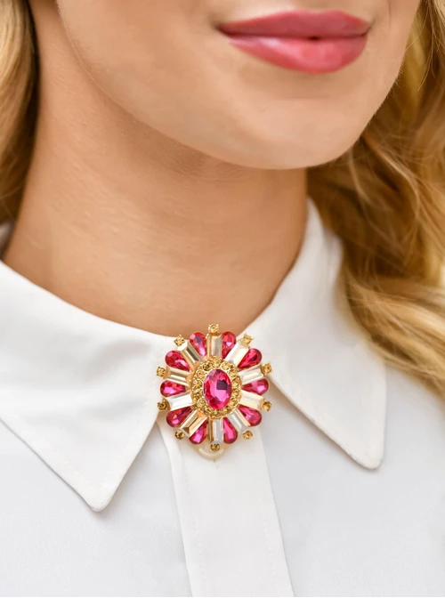 Broszka różowe kryształki B710914P00