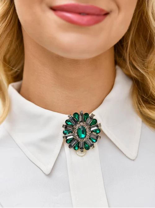 Broszka zielone kryształki B710915P00