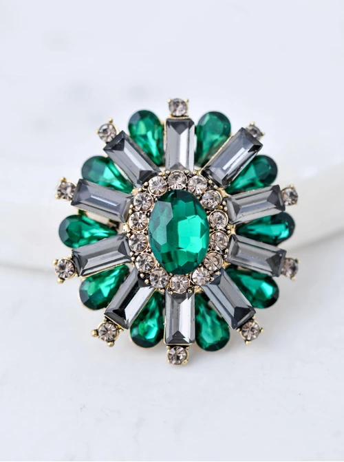 Broszka zielone kryształki B710915P00