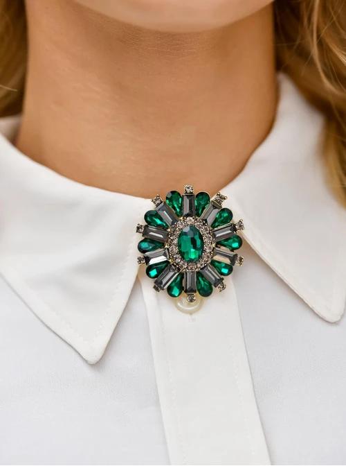 Broszka zielone kryształki B710915P00