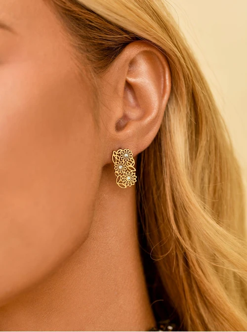 Kolczyki Rozeta Vezzi, stal pozłacana S211471Z00