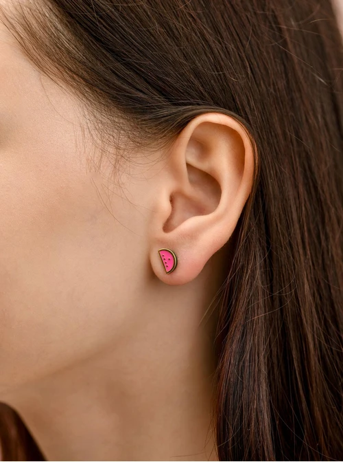 Kolczyki arbuzy, stal pozłacana S210345Z00