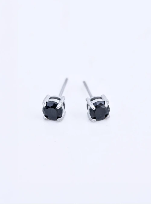 Kolczyki czarny kryształek, (0,5cm), stal S206915S01