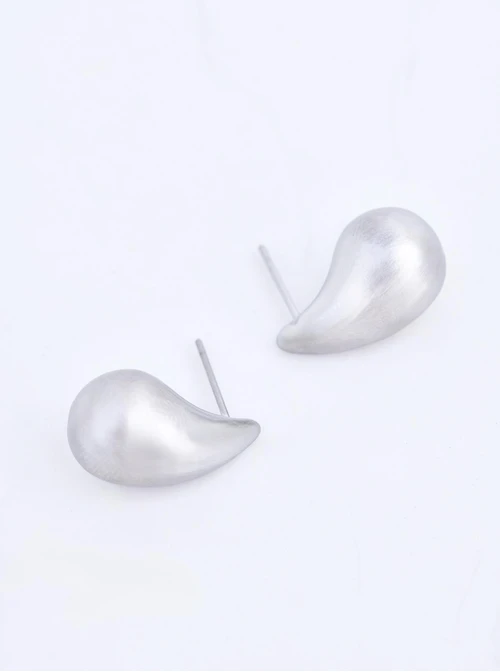 Kolczyki dmuchane, matowa kropla, stal S210029S00