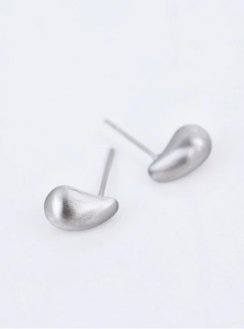 Kolczyki dmuchane, matowe kropelki, stal S210034S00
