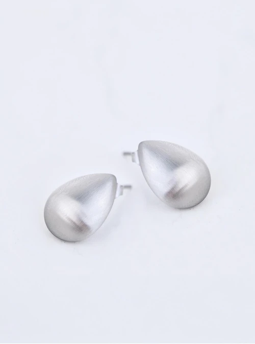 Kolczyki dmuchane, matowe krople, stal S210033S00