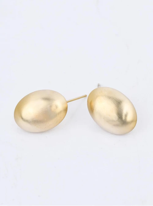 Kolczyki dmuchane, matowe, stal pozłacana S210565Z00