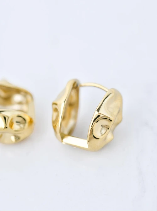 Kolczyki gniecione, stal pozłacana S211449Z00