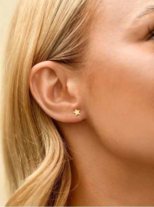 Kolczyki gwiazdki (0,6cm), stal pozłacana  S210556Z00
