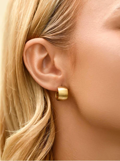 Kolczyki koła, matowe, stal pozłacana S210564Z00