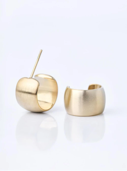 Kolczyki koła, matowe, stal pozłacana S210564Z00