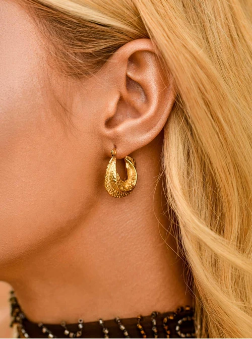 Kolczyki koła, stal pozłacana S211242Z00