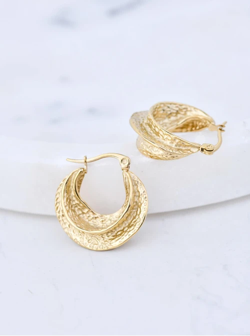 Kolczyki koła, stal pozłacana S211242Z00