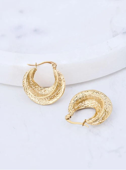 Kolczyki koła, stal pozłacana S211242Z00