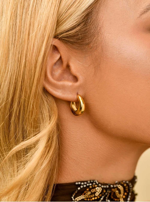 Kolczyki kółeczka, stal pozłacana S211450Z00