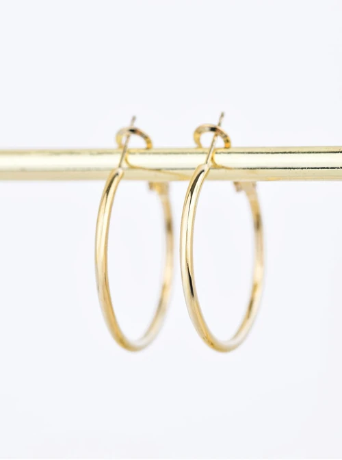 Kolczyki kółka, stal pozłacana S210804Z00