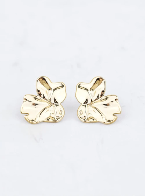 Kolczyki kwiaty, stal pozłacana S210679Z00