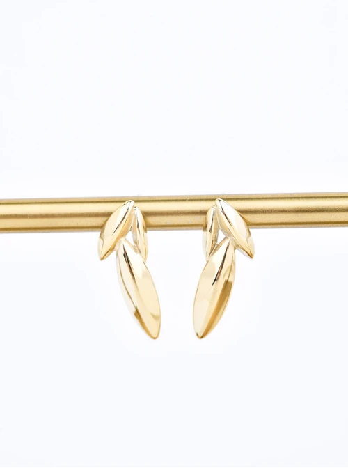 Kolczyki listki, stal pozłacana S210570Z00