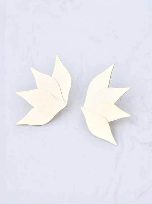 Kolczyki listki, stal pozłacana S211442Z00