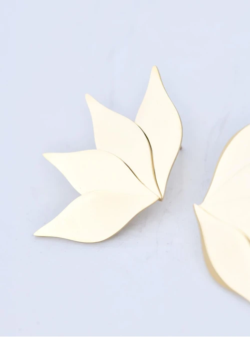 Kolczyki listki, stal pozłacana S211442Z00