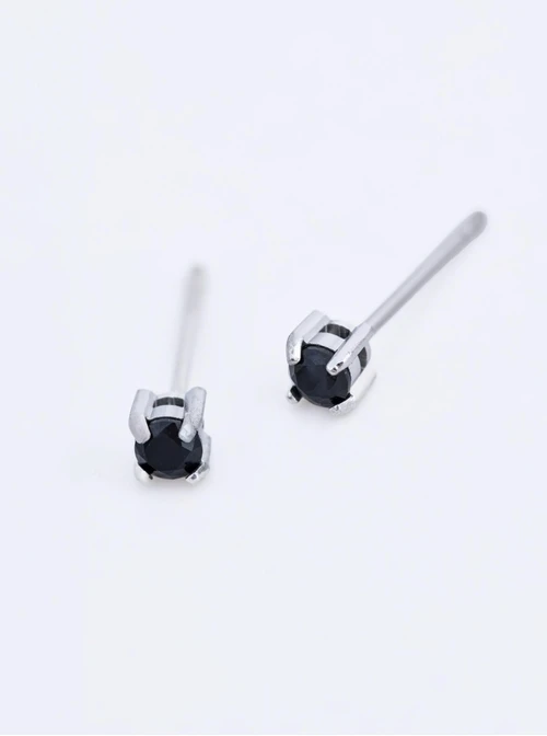 Kolczyki malutki, czarny kryształek, (0,3cm), stal S206914S01