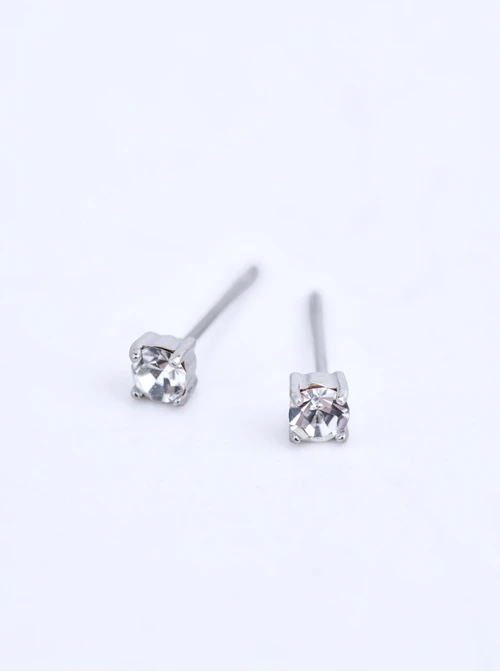 Kolczyki malutki kryształek, 3mm, stal S210282S02